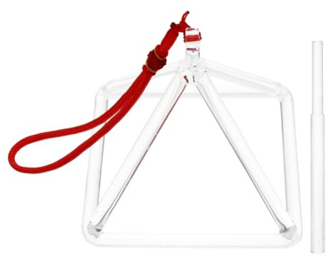 MILISTEN 1 juego de cuenco de yoga con forma de pirámide de cristal, de cuarzo, curativo, de percusión, instrumento musical, con golpeador de cristal para meditación y sanación como se muestra en la