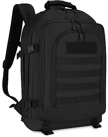 HUNTVP Taktischer Rucksack, MOLLE, 45L, Schwarz, Rucksack