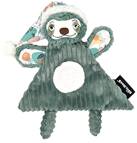 Les DEGLINGOS Kuscheltier Baby Chillos das Faultier | superweicher Cord | Geschenkidee | ab Geburt | 28 cm | grün