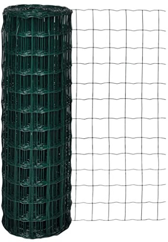 BIGTO Euro Fence 25x1.2 m, Steel Chain Link Fence, Garden Wire Fencing Green