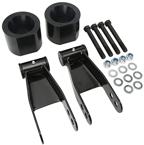 Kit de Elevación de Suspensión, Espaciadores de Bobina Delantera de 3 pulg. Kit de Suspensión de Grillete de Descenso de Caída Trasera de 2 pulg. para Cherokee XJ 1984‑2001