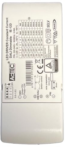 LED-Treiber dimmbar DALI 2 und Push Dimming, konfigurierbarer Konstantstrom 180 mA 230 mA 260 mA 300 mA 350 mA 400 mA 450 mA 500 mA