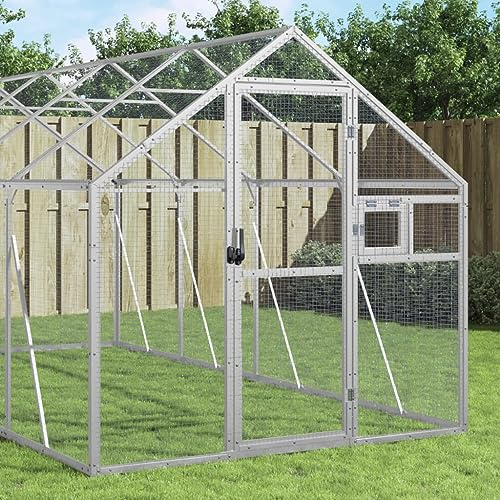 ShGaxin Voliere Silbern 1,79x8x1,85 m Aluminium, Vogelkäfig, Rattenkäfig, Wellensittich Käfig, Nagerkäfig, Papageienkäfig, Vogel Käfig, Hamsterkäfig - 3155799