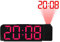 iFutniew Reloj despertador de proyección de rotación de 180°, reloj digital LED de 12/24 horas, carga USB, proyector de techo, reloj despertador