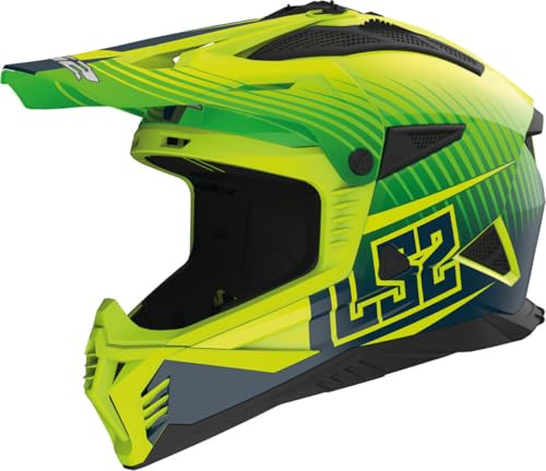 LS2, Motorrad-Crosshelm FAST Matt Green H-V Yellow, XXL