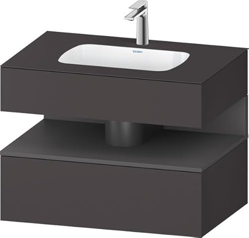 Duravit Qatego lavabo encastrado con base de lavabo consola, 800x550x600mm, nicho Grafito mate, QA4785049, Color: Grafito