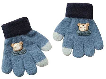 Kinder Handschuhe Vollfinger Strick Handschuhe Warme Thermo Fleece Handschuhe Gestrickte Handschuhe Kleinkinder Winter Alltag Handschuhe Stretchy Weichen Finger Handschuhe für Jungen Mädchen 1-5 Jahre
