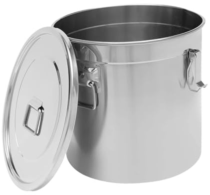 Baoblaze Luftdichter Behälter aus Edelstahl für die Küche, Kücheneimer, verschließbarer Behälter, Reisspender, Reishalter für den Transport, 6l
