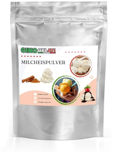Gino Gelati Sahne Milcheis Pulver 1 Kg mit Sahne Geschmack, schnelle und einfache Zubereitung, gesundes Eispulver zum selbermachen, Intensiver Geschmack, hausgemachtes Softeis