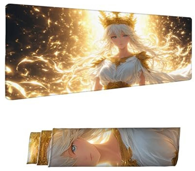 Gaming Mouse Pad Anime Fairy Mouse Pad 1500x800x3 MM Mouse Mat with Stitched Edges, Large Extended XXL Mousepad with Anti Slip Base, Desk Pad for PC Desk Keyboard Office Decor, Gifts for Women W110