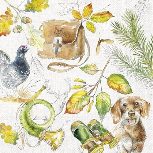 20 Servietten Herbst Allerlei Herbstmotive als Tischdeko. Papierservietten mit Motiv. Auch für Decoupage und Serviettentechnik 33x33cm