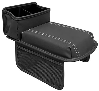 XMYCD Coussin Accoudoir Voiture pour KIA NIRO 2017-2023, Étui de Protection D'accoudoir Console Centrale en Cuir PU, Accessoires Intérieurs,Black