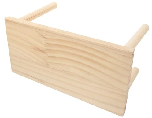Outanaya Hamster Holzplattform Spielstand für Kleintiere Natürliche Holz Etage als Multifunktionale Spielfläche und Ruheplatz Stabiler Hamsterkäfig Kletterplattform Geeignet für Hamster