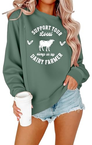UNIQUEONE Women Nursing Sweatshirts for Breastfeeding Hidden Zipper Maternity Tops Long Sleeve Pullover Casual Clothes Green