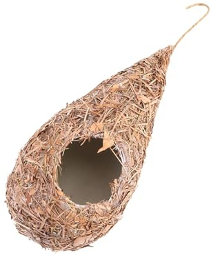 DOITOOL Nid D'oiseau Artificiel Suspendu en Plastique, Nid de Reproduction Tissé pour Oiseaux, Décor Naturel pour Jardin et Maison