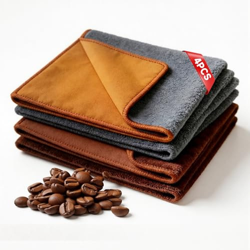 4 Paños Barista, 30x40cm Doble Cara Microfibra, Paño Microfibra Sin Pelusa, Microfiber Cloth, Trapos Cocina, Trapos Cocina, Set Barista, Accesorios Café, Accesorios Cafetera