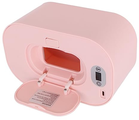 Hamwesh Calentador de Toallitas para Bebés, 5 Modos 40-60C Calentador de Toallitas USB, de Portátil con Calefacción para Vehículos y Uso Doméstico (PINK)