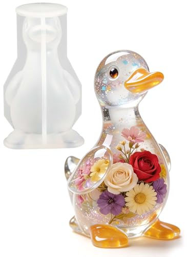 EPODA 3D Enten-Silikonform, Gießform für Epoxidharz, Gips und Duftkerzen | Für Resin, Gips und Wachs, detailreiche Entenform für Frühlingsdeko, Osterdeko, Tierdeko und kreative DIY-Projekte