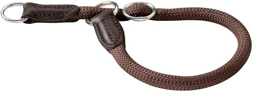 HUNTER Freestyle Dressurhalsung für Hunde | strapazierfähiges Tau mit Polyamid-Kern, robust, pflegeleicht, ideal für Training & Alltag, Farbe: Braun, Größe: L-XL