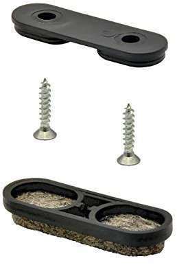 Wagner QuickClick® Tandem Stuhlgleiter Filzgleiter 16tlg. Set zum Anschrauben - 4X Basis + 8X Schraube + 4X Gleitaufsatz austauschbar - Wollfilz Ultrasoft - 39 x 12 mm - Made in DE - 15781700