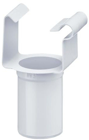 INEFA Ablaufstutzen kastenförmig, PVC-U NW68/DN50 Weiß Einhangstutzen, Dachrinnenzubehör, einfache Montage, Made in Germany