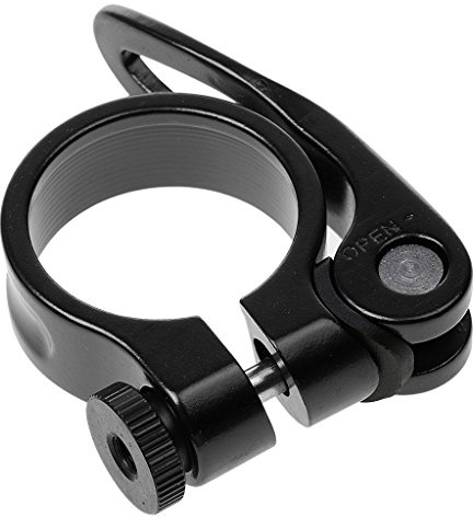 Aluminium Sattelklemme Sattelbefestigung 31,8 mm / 34,9mm, Farbe Auswählbar für Fahrrad MTB - Schwarz, 31.8mm