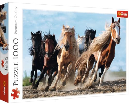 Trefl - Puzzle 1000 Teile, Galoppierende Pferde, Pferde im Galopp