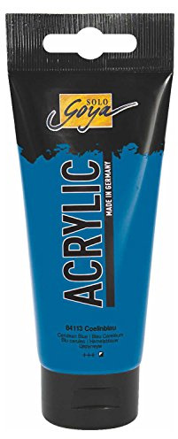 KREUL 84113 - Solo Goya Acrylic, 100 ml Tube in coelinblau, cremige vielseitig einsetzbare Acrylfarbe in Studienqualität, auf Wasserbasis, schnell und matt trocknend, gut deckend, wasserfest