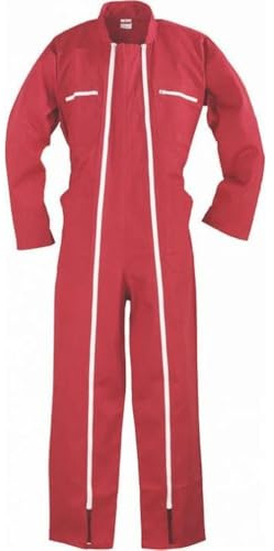 Arbeitsoverall 2 Reißverschlüsse Polybaumwolle rot 245 g/m2 XXL