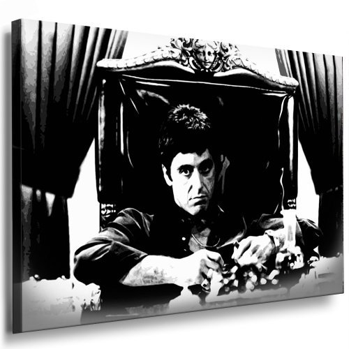 Unbekannt Scarface - Al Pacino Leinwand Bild 100x70cm k. Poster ! Bild fertig auf Keilrahmen ! Pop Art Gemälde Kunstdrucke, Wandbilder, Bilder zur Dekoration - Deko. Film/Movie/Tv Stars Kunstdrucke