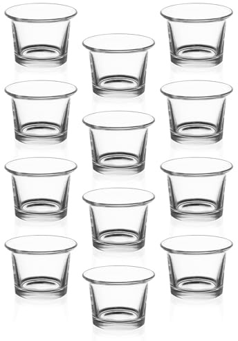 Royal Imports Candle Holder Hanging Oyster Votive Tealight Glass for Wedding, Birthday, Holiday & Home Decoration, Set of 12
