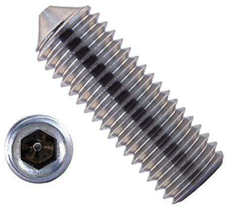 Gewindestifte mit Innensechskant u. Spitze M8x10 mm aus Edelstahl A2 (50 Stück) | DIN 914 - Madenschrauben - Wurmschrauben von MESAROS®