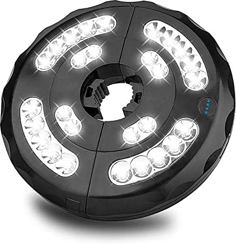 Umbrella Lights Patio Umbrella Light Waterproof Light Wireless with 3 Level Modes USB Rechargeable 28 LED Parasol Mate for Outdoor Camping Tents Lighting Use,Black SDKFJ Outdoor Lighting (Color:Black)