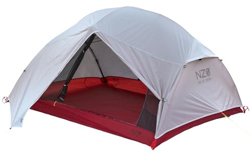 Near Zero Dynalite 3 Personen Rucksackzelt - Leichter, kompakter & wetterfester Unterstand mit 2 Türen, Vorzelten, Netzaufbewahrung, einfacher Aufbau & Tragetasche - Ideal zum Wandern, Camping & 3