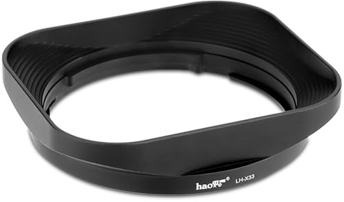 Haoge LH-X33 Lens Hood Metal Square Bayonet for Fujinon XF16-50mm F2.8-4.8 R LM WR,XF33mm F1.4 R WR Lens, Fuji XF 33mm f/1.4 R LM WR Hood Shade