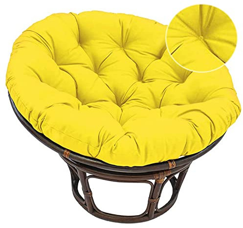 Yadlan Papasansessel Kissen Outdoor Sitzauflage, Waschbar Sitzkissen für Hängesessel Rattanstühle Gartenstuhlauflagen für Indoor und Outdoor(Size:100 * 100cm,Color:gelb)