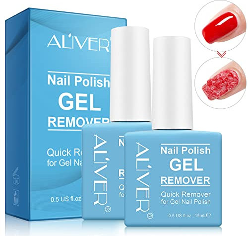 Dissolvant de Vernis à Ongles en Gel Paquet de 2, Gel Remover Vernis Professionnel, Enlève Facilement et Rapidement le Vernis Gel, ne Blesse Pas les Ongles