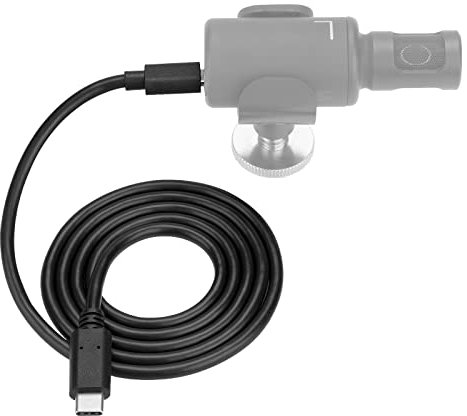 GEEKRIA for Creators USB-C to Micro USB Microphone Cable, Compatible with Shure MV7, MV88+, MV5, MV51, MVi, Replacement Mic Cord 3.3 ft / 100 CM (Black)