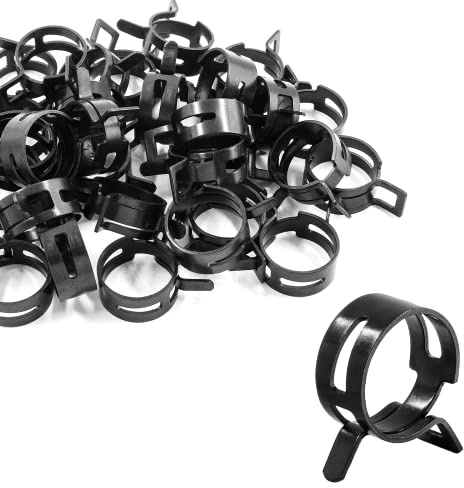 Kemcatui 50 PCS Spring Band Hose Clamp, 19mm Spring Hose Clamp Fuel Line Clamp, Air Clip Clamp for Fuel Line Silicone Hose Tube Fasteners Assortment Kit
