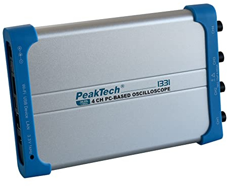 PeakTech P 1331 - PC-Oszilloskop, 4 Kanal, 100 MHz, 1GS/s, USB und LAN Schnittstelle, PC Software, P 1331