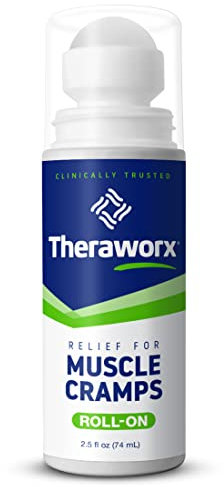 Theraworx Relief for Muscle Cramps Roll-On Fast-Acting Muscle Spasm, Leg Soreness with Magnesium Sulfate - 2.5 oz - 1 Count