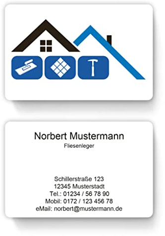 100 Fliesenleger Visitenkarten, laminiert, inkl. Kartenspender - Viele Motive verfügbar. Vorlage gleich hier personalisieren. (Design 540944896)