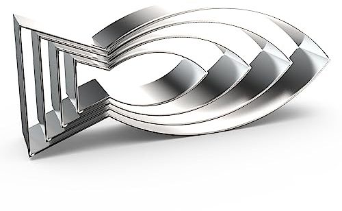 Ausstechformen-Set mit Jesus-Fisch, klein, 12,7 cm, 10,2 cm, 7,6 cm, 5,1 cm, 4-teilig, Edelstahl