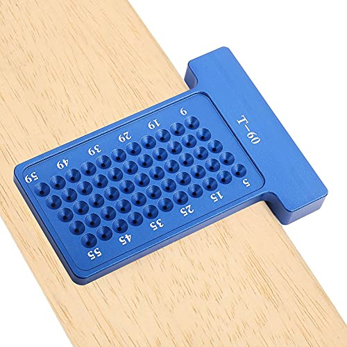 Precision Woodworking Tools, Aluminium Alloy Hole Measuring Ruler Woodworking T Type Scriber Aluminum Alloy Hole Gauge Carpenter Marking Tool for Carpenter Scriber (Blue)