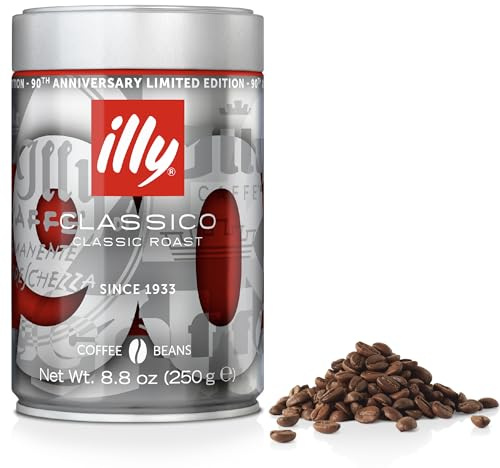 illy Classico Coffee Beans, Limited Edition, Medium Roast, 100% Arabica, Coffee Gift Tin, 250g