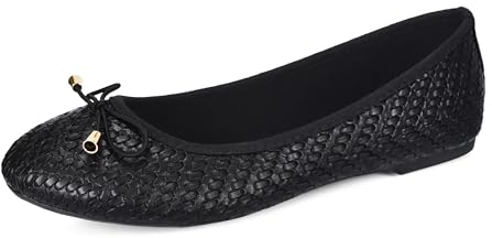 TRIWORIAE-Ballerines Femme Confortables Chaussures Plates Chic Flats Élégantes Noir 37