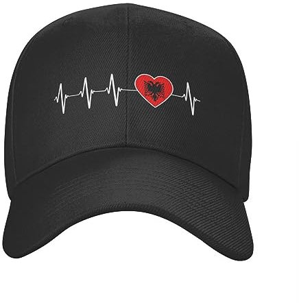 TONFON Baseballkappe Albanien Flagge für Männer und Frauen Benutzerdefinierte verstellbare Mütze Erwachsener Papa Hut Frühling Sommer Snapback Albanien Herzschlag Mode