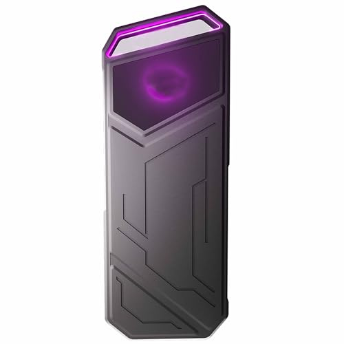 SIMPLETEK – Disco de estado sólido portátil de 512 GB con luces RGB, Disco Duro Externo | Interfaz USB 3.2 tipo C | Cable tipo C incluido