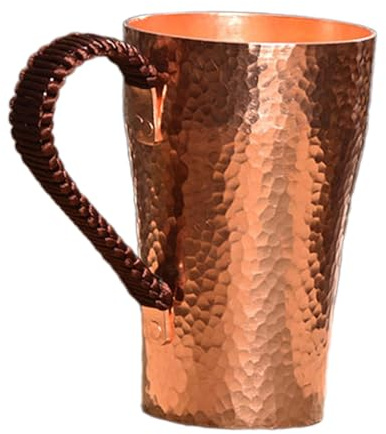 Sharplace Copper Coffee Mug Teaware Drinking Cups Portable Handmade Pure Copper Cup 400ml Water Mug for Hot and Cold Water Coffee Shop