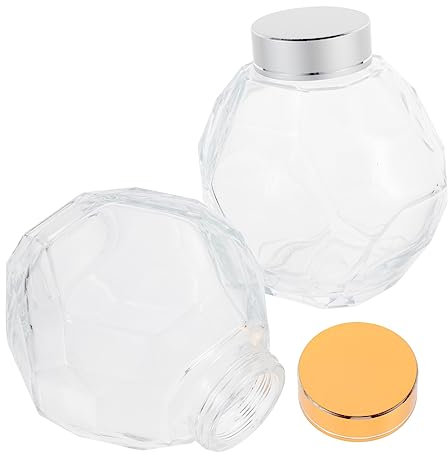 TOPBATHY 2pcs Honey Jar Lid Glass Honey Jar Sealing Storage Kitchen Storage Container